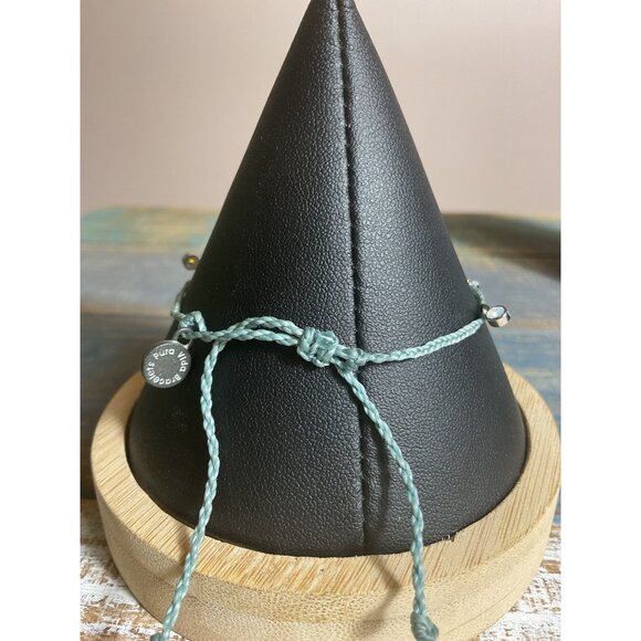 Pura Vida Beaded String Bracelet Adjustable Light Blue - Picture 3 of 4